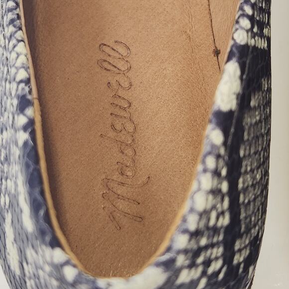 Madewell The Alex Loafers Snake Embossed Leather Size 7.5 Stone Multi Flats - Picture 7 of 11